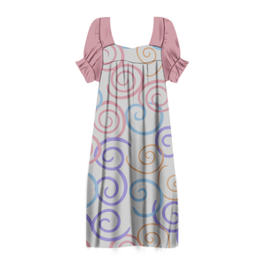 Plus Size Women's Floral Print Chiffon Dress Off The Shoulder Square Neck Loose Ankle-Length Casual Dress With wholesale - Product Image 6