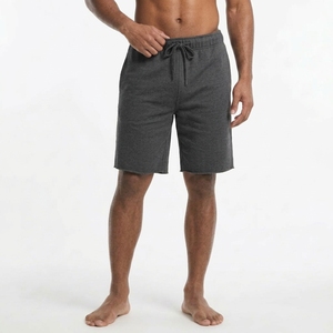 Shorts Bermuda pour Homme en Coton Gris Foncé Écologique Anti-Plis, Taille Mi-Haute Élastique, Couleur Unie Décontractée et Respirante - Product Image 2