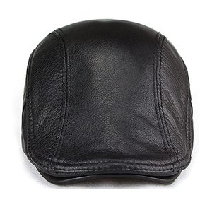 Gorra Plana Unisex de Cuero Negro Transpirable, Estilo Ivy Newsboy, Diseño Inglés, Uso Casual, 56-58CM, Adulto, Cuatro Estaciones - Product Image 3