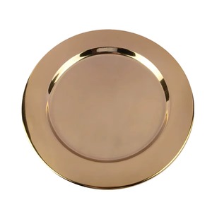 จานรองตกแต่งขอบสีโรสโกลด์สำหรับตกแต่งโต๊ะงานแต่งงาน - Product Image 1