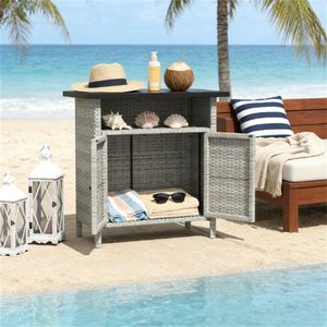 Armadio da Esterno Grigio con Portasciugamani Integrato - Product Image 1