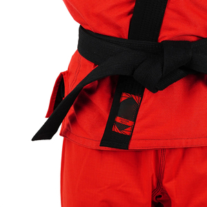 Kimono de BJJ rouge pour homme, Gi d'arts martiaux avec ceinture noire, vêtements d'arts martiaux pour femme, coupe classique, coton durable, taille adulte - Product Image 3