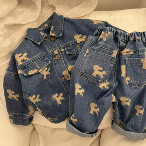 Conjunto de Ropa de Alta Calidad para Niños y Niñas de 2 a 8 Años, Chaqueta de Mezclilla Oxford, Conjunto de Moda para Primavera/Otoño - Product Image 2