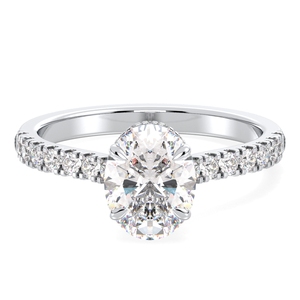 Bague solitaire REYES de qualité supérieure, diamant ovale de 2,1 carats cultivé en laboratoire, en or massif 14 carats, cadeau de mariage ou de fiançailles pour femme - Product Image 3