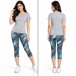 Women <b>Capri</b> <b>Legging</b> Made With Stretchable Fabric Comfortable Fit Breathable Construction Moisture Wicking Performance Elastic - Product Image 6