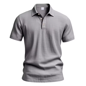 Camisa Polo de Lino para Hombre, 95% Lino, Manga Corta, Cierre de Botones, Transpirable, Corte Ajustado, Color Sólido, para Verano - Product Image 6
