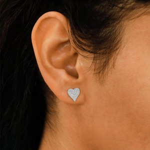 Pendientes de Diamantes Creados en Laboratorio con Forma de Corazón en Oro de 14K, Elegantes Pendientes de Diamantes con Forma de Amor para Mujer, Joyería Fina para Uso Diario - Product Image 5