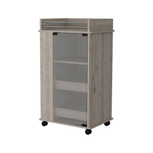 Grigio chiaro salice parco porta porta porta porta porta con supporto bottiglia e ruote per bevande Set di servizio - Product Image 3