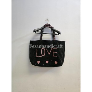 Sac en velours brodé Suzani fait main pour femme, usage quotidien, hiver, taille 18x18, vente en gros - Product Image 5