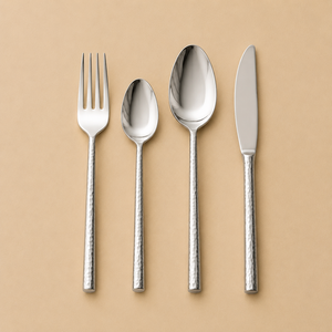 Premium Stainless Steel Fork Spoon Knife Collection with Refined Hammered Texture and Lasting Brilliance - Product Image 1