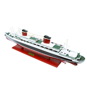 C082 - Maquette de transatlantique américain en bois, artisanale, décoration nautique, cadeau pour collectionneur maritime, 83Lx10Wx22.5H cm - Product Image 3