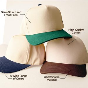 หมวกแก๊ปทรงทรัคเกอร์สองสี ยูนิเซ็กซ์ สีเบจ ผ้าแคนวาส คอร์ดูรอย แบบ Snapback รับผลิตตามสั่ง ขายส่ง - Product Image 4