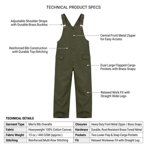 Custom <b>Men</b>’s Work Bib <b>Overalls</b> Durable Twill Fabric Adjustable Buckle Straps Cargo Pockets Front Zip Industrial Uniform - Product Image 5