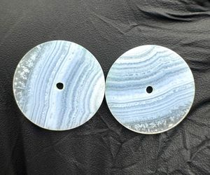 Cadran de montre en agate dentelle naturelle, taille 28,5 mm, épaisseur 1 mm, blanc/bleu, classique, élégant, vintage, luxe, fabriqué sur mesure, centre 2 mm - Product Image 2