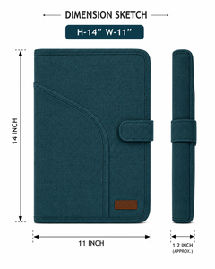 Jute <b>File</b> <b>Case</b> with Buckle Closure Durable Simple Design Teal Color - Product Image 2