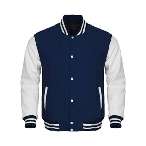 Chaquetas Varsity de Invierno Personalizadas de Cuero Blanco y Lana con Forro de Piel de Oveja para Hombre, Chaqueta Universitaria - Product Image 5