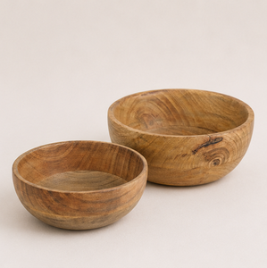 Ensemble de 2 bols de service artisanaux en bois de manguier naturel, écologiques et adaptés aux aliments, pour salades et collations, pour cuisine moderne, vente en gros - Product Image 5