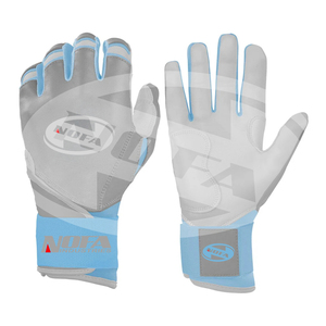 Guantes de Bateo NOFA Negros/Blancos de Cuero Acolchado con Cierre de Hebilla Unisex para Adultos, para Béisbol, Entrenamiento Ambidiestro - Product Image 1