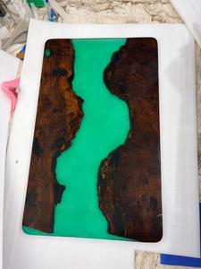 Bandeja de Servicio Cuadrada de Resina Verde Moderna Personalizada, Bandeja Decorativa de Madera con Resina Epoxi para Mesa, Regalo de Aniversario, Apta para Lavavajillas - Product Image 5