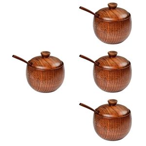 Tarro Redondo de Madera para Especias con Tapa, Calidad de Exportación, Tarro de Almacenamiento de Cocina de Madera Natural, Proveedor Mayorista - Product Image 4
