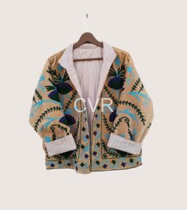 Abrigo de talla grande para mujer con cuello mandarín, manga larga, bordado a mano con patrón floral, estilo chino, ropa de abrigo para otoño - Product Image 4