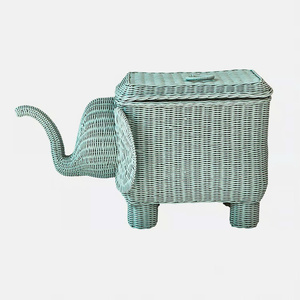 Panier de rangement en rotin en forme d'éléphant, collection mignonne, fait main, style farmhouse, panier de rangement animalier, décoration de chambre d'enfant - Product Image 3