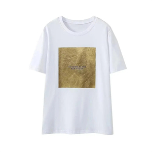Camiseta Casual de Algodón para Mujer, Manga Corta, Top de Verano, a la Moda, Diseño Personalizado, Proveedor Mayorista - Product Image 5