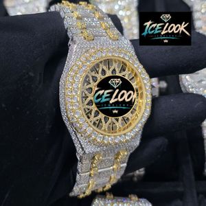 นาฬิกาข้อมือผู้ชาย ICELOOK หรูหรา ตัวเรือนสแตนเลสสตีล ขนาด 40 มม. หน้าปัดทรงกลม ระบบควอตซ์ พร้อมสายประดับเพชร และกระจกแซฟไฟร์ - Product Image 5