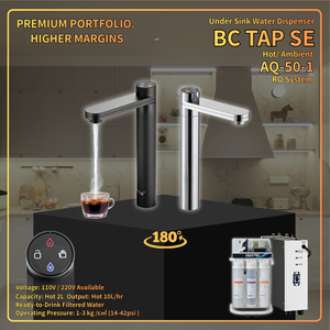 Dispensador de Agua Bajo Fregadero AQUATEK BC TAP SE, Sistema de Ósmosis Inversa con Agua Caliente y a Temperatura Ambiente, AQ-50-1, Acero Inoxidable, Tanque de 2L - Product Image 1