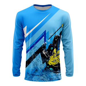 เสื้อตกปลาแขนสั้นกันน้ำ แห้งเร็ว ป้องกันแสงแดด SPF UPF 50 ระบายอากาศได้ดี ผลิตจากโพลีเอสเตอร์ ป้องกันรังสียูวี พร้อมฮู้ดสำหรับผู้ชาย รับผลิตตามสั่งพร้อมโลโก้ - Product Image 4