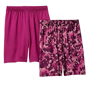 <b>Men's</b> Camouflage Bermuda <b>Shorts</b> Elastic Waist Quick Dry Knitted Casual Sport <b>Shorts</b> Solid Black and <b>Green</b> Pattern - Product Image 6