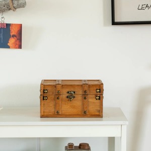 Rustic Wooden Trunk Chest Perfect For <b>Clothes</b> Bedding Travel Items And Household Storage Solutions Handcrafted From India - Product Image 6