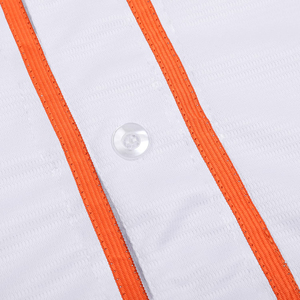 White Baseball Jersey With Orange Trim Short Sleeve Button Front For <b>Boys</b> Children Breathable Polyester Sport Apparel - Product Image 6