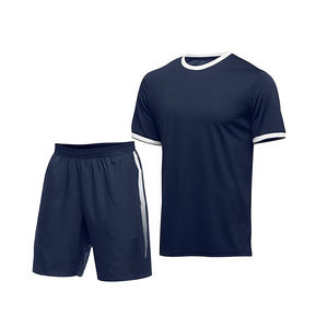 Tenues de tennis pour hommes de qualité supérieure, séchage rapide, anti-UV, tissu 100% polyester, confortables, respirantes, chemise et short, logo sur le devant - Product Image 4