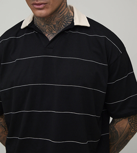 เสื้อยืดคอกว้างแขนสั้นผู้ชายรุ่นใหม่ปี 2026 ผ้าฝ้าย 100% ทรงหลวม แห้งเร็ว ผ้าถักเนื้อแน่น พิมพ์ลายแบบรีดร้อนตามสั่ง - Product Image 4