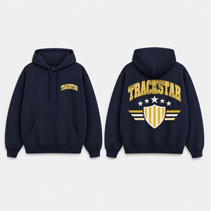 เสื้อฮู้ดดี้ Trackstar สำหรับผู้ชายและผู้หญิง สกรีนโลโก้ได้ ทรงโอเวอร์ไซส์ ไหล่ตก สไตล์สตรีทแวร์ เสื้อสเวตเชิ้ตสั่งทำไซส์ได้ ชุดกีฬา TS-HD-029 - Product Image 3