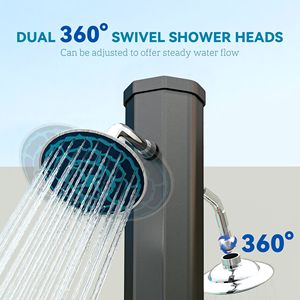 Doccia Esterna Solare da 9,2 Galloni in PVC con 2 Getti Rotanti e Doccia per Piedi per Piscina, Spiaggia o Spa - Product Image 5