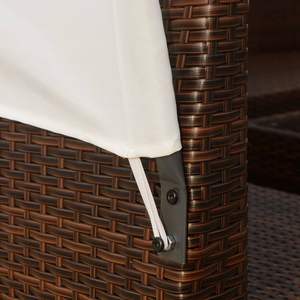 Ensemble de 9 meubles de jardin en teck brun, crème, blanc et rouge - Product Image 5