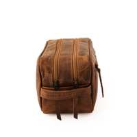 Trousse de Toilette Vintage en Cuir Véritable avec Fermeture Éclair pour Homme, Organisateur de Voyage Imperméable, Étui Cosmétique LTB-0141