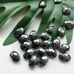 Offre Spéciale : Pierre Ornementale pour la Fabrication de Bijoux – Pierre Précieuse Naturelle Hématite Ovale Brute à Taille Brillante - Product Image 5