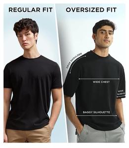 T-shirt Homme 100% Coton Jaune Uni Col Rond Streetwear Personnalisé Coupe Oversize Épaules Tombantes Épais et Respirant - Product Image 2