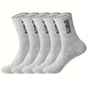 5 paires de chaussettes pour hommes, grande taille, respirantes, chaussettes de sport en coton, décontractées, athlétiques, printemps automne, nouveau design pour homme - Product Image 6