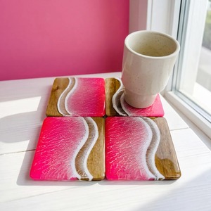 Durable Handmade Natural Resin Wooden <b>Coaster</b> <b>Set</b> Protecting Furniture From Heat And Water While Adding Elegant Rustic Charm - Product Image 6