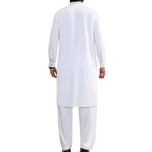 Pure <b>White</b> Traditional <b>Shalwar</b> <b>Kameez</b> Luxury Cotton Crisp Finish Lightweight Eid Wear Men's <b>Shalwar</b> <b>Kameez</b> - Product Image 2
