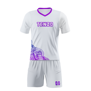Uniforme de fútbol de tendencia personalizado OEM 2025 ODM Kit de camiseta de fútbol Nombre del equipo Número Imprimir Adulto Unisex 100% Poliéster - Product Image 5