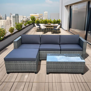 Modern Elegant Outdoor Patio Furniture Indoor/Outdoor <b>Garden</b> Sofa Set Powder Coated Steel Wicker/Rattan Indispensable for Your - Product Image 1