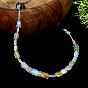 Natural Handmade Premium Ethiopian <b>Fire</b> <b>Opal</b> Rectangle Shape Faceted Gemstone Beads 4x3 to 6x4 MM 4 Inch Strand Making Jewelry - Product Image 2