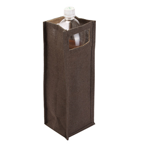 Eco Friendly Striped Non Woven Jute Wine <b>Bag</b> <b>Zipper</b> Closure Rope Handle Large Size Reusable <b>Shopping</b> <b>Bag</b> - Product Image 2
