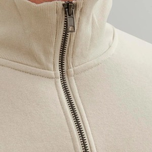 Cotton Half High Neck <b>Sweater</b> Solid Color Loose Winter Vest <b>Sleeveless</b> Fleece 240g Breathable Knitted Zipper Closure Digital - Product Image 6