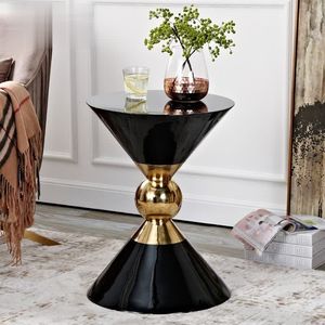 Cone Design Black Luxury Furniture <b>Side</b> <b>Tables</b> <b>Gold</b> Plated Metal End <b>Table</b> for Living Room, Drawing Room, Office Coffee <b>Table</b> - Product Image 1